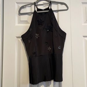 Zac Posen black embellished beautiful peplum blouse